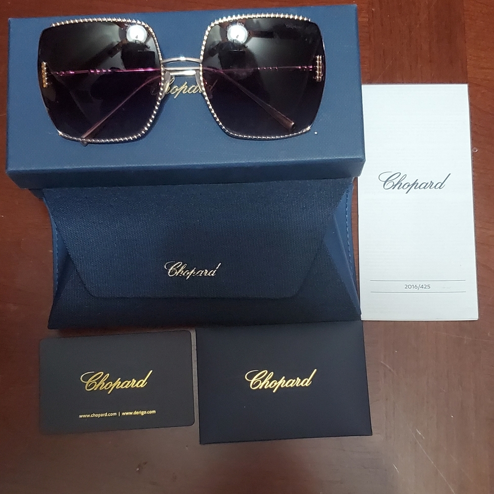 Chopard Women's Oversized Sunglasses in Gold Frame
